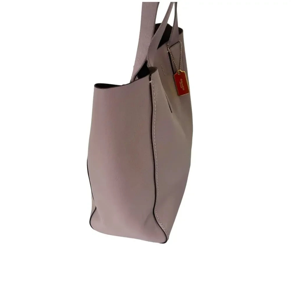 Coach Derby Tote Bag Pebbled Leather Handbag Soft Lilac Pink Purple Purse 58660 - Picture 3 of 15